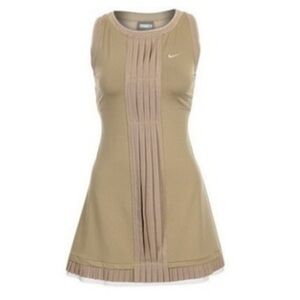 Maria Sharapova Nike Sleeveless Pleated Tennis Dress M in Tan Y2K